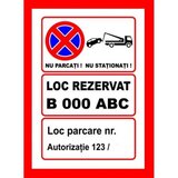 Placuta personalizata pentru loc de parcare